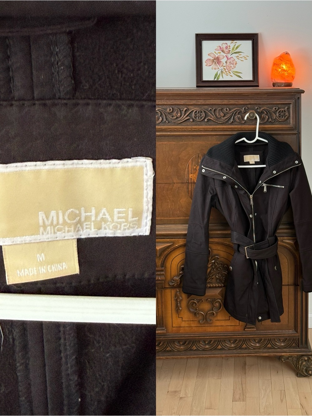 Michael Kors Black Belted Trench Jacket